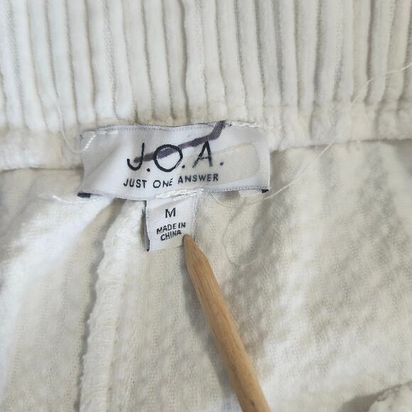 J.O.A. Just One Answer Women's Corduroy Front Tie Pants Off White Medium Wide - Picture 9 of 15